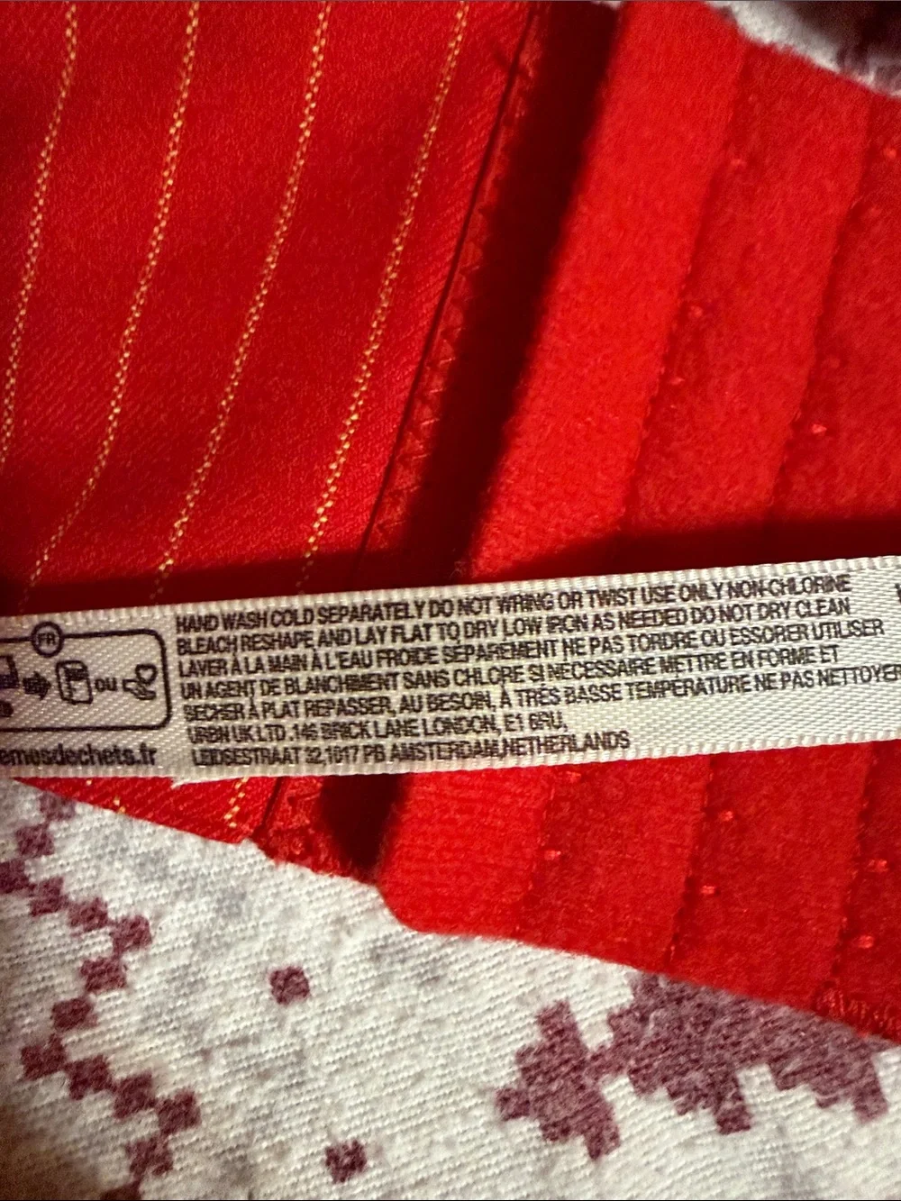 Anthropologie Red Pinstripe Halter Bandeau Top